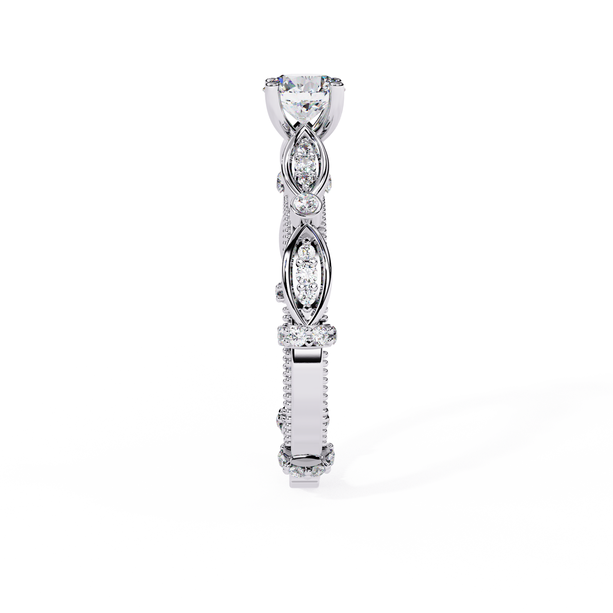 Solitairekart – 0.84 ct Marquise Bezel Lab Grown Diamond Ring – 14K Yellow Gold